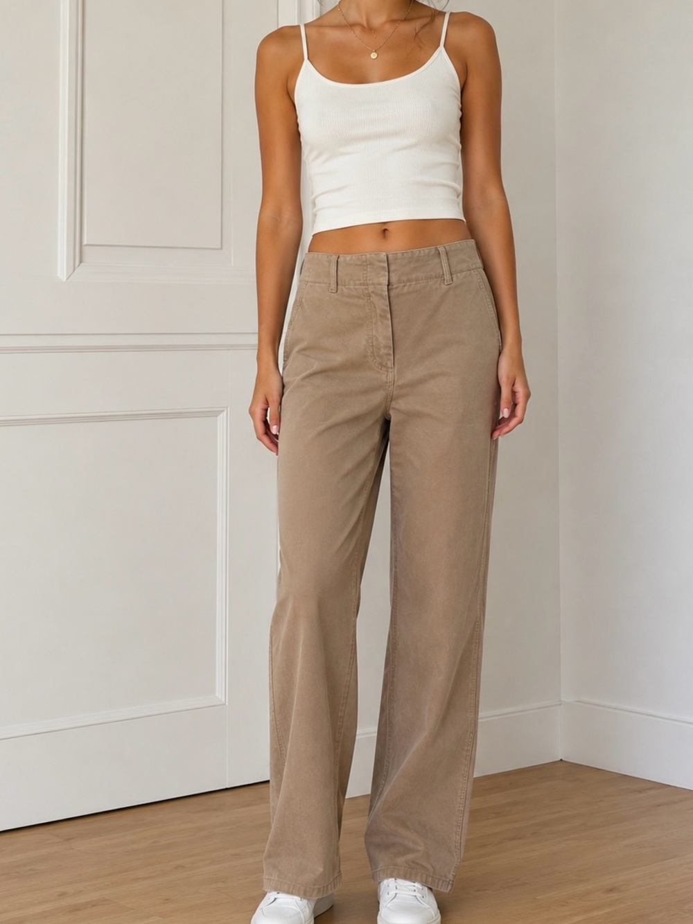 Wilfred Free Tan Wide Leg Pants | Size 0 | High Rise